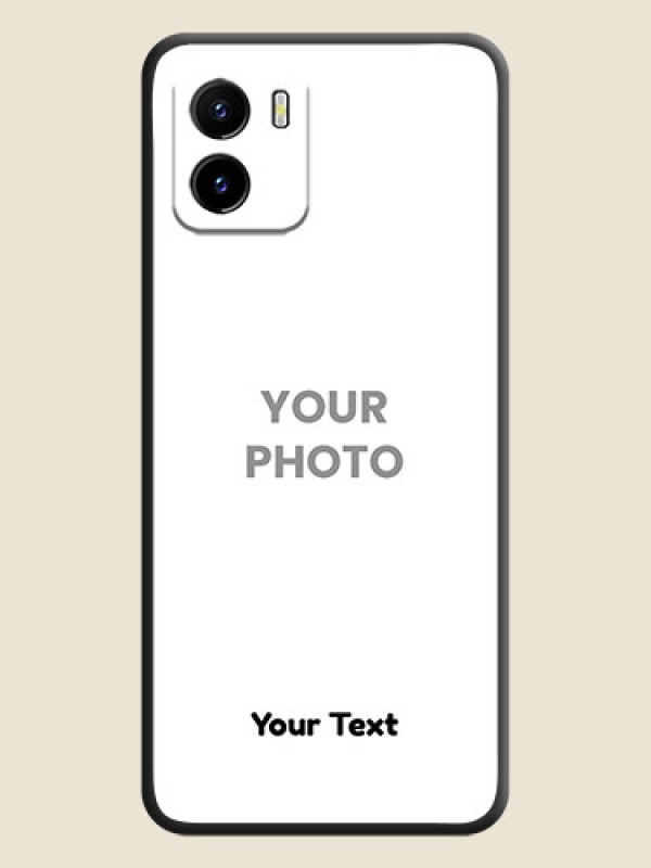 Custom Full Single Pic Upload With Text On Space Black Personalized Soft Matte Phone Covers -Vivo Y01 - alternate view