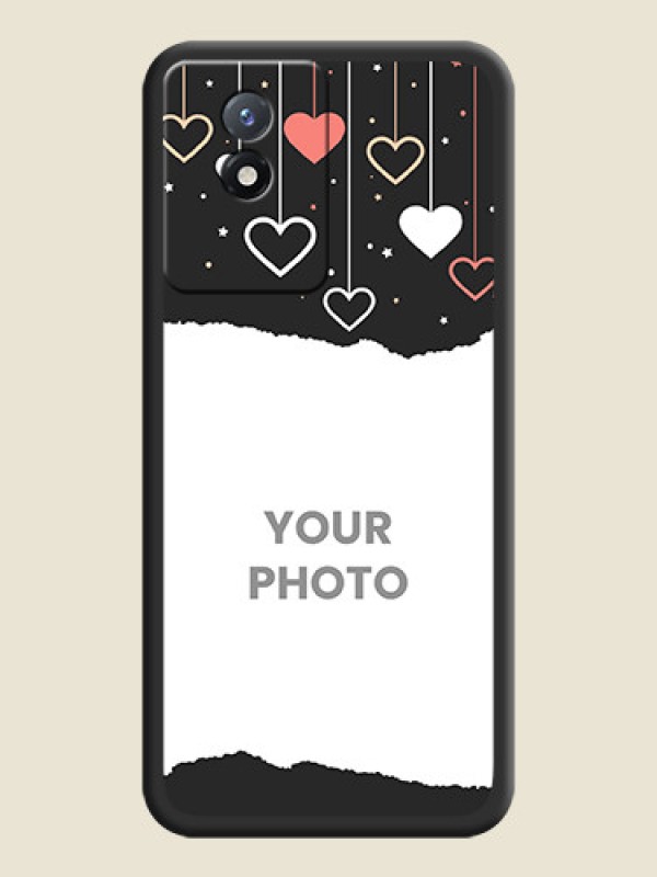 Custom Love Hangings with Splash Wave Picture on Space Black Custom Soft Matte Phone Back Cover - Vivo Y02 - alternate view