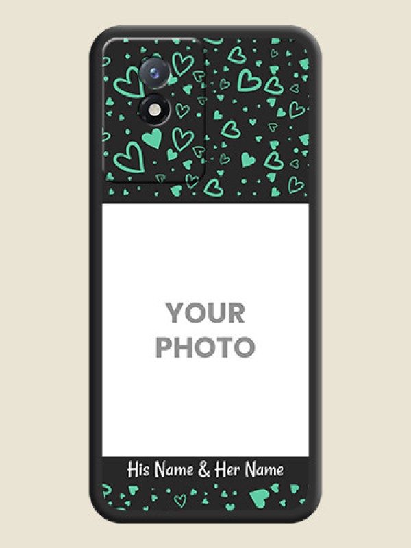 Custom Sea Green Indefinite Love Pattern on Photo on Space Black Soft Matte Mobile Cover - Vivo Y02 - alternate view