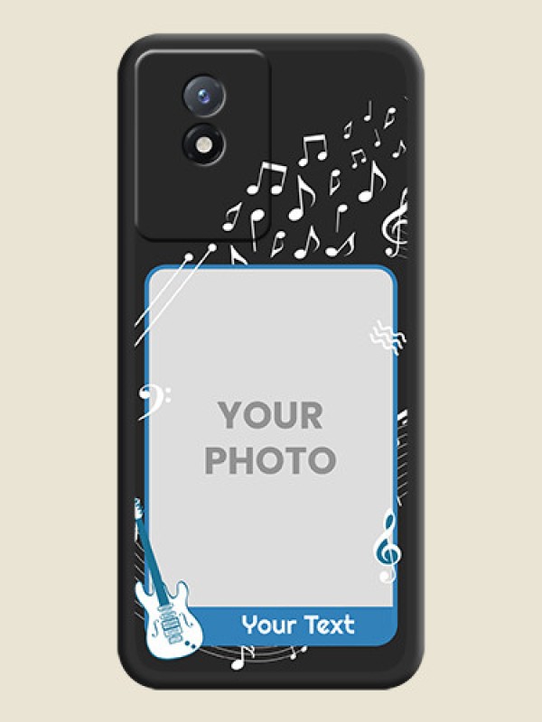 Custom Musical Theme Design with Text on Photo on Space Black Soft Matte Mobile Case - Vivo Y02 - alternate view