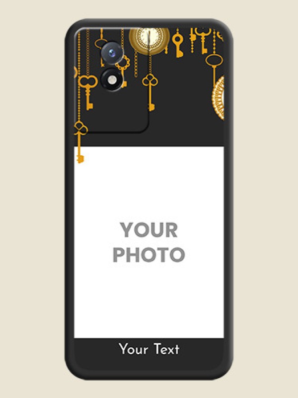 Custom Decorative Design with Text on Space Black Custom Soft Matte Back Cover - Vivo Y02 - alternate view