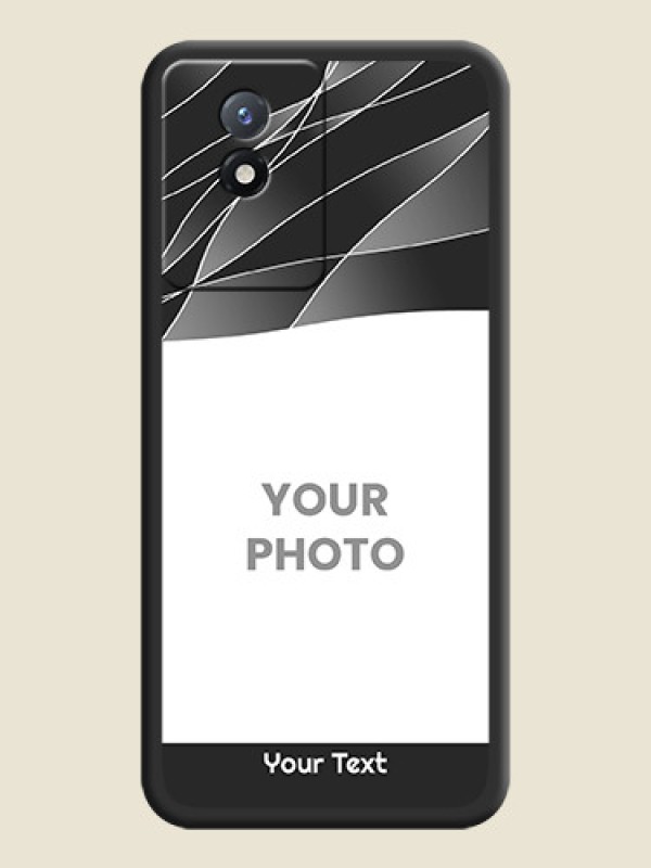 Custom Mixed Wave Lines on Photo on Space Black Soft Matte Mobile Cover - Vivo Y02 - alternate view