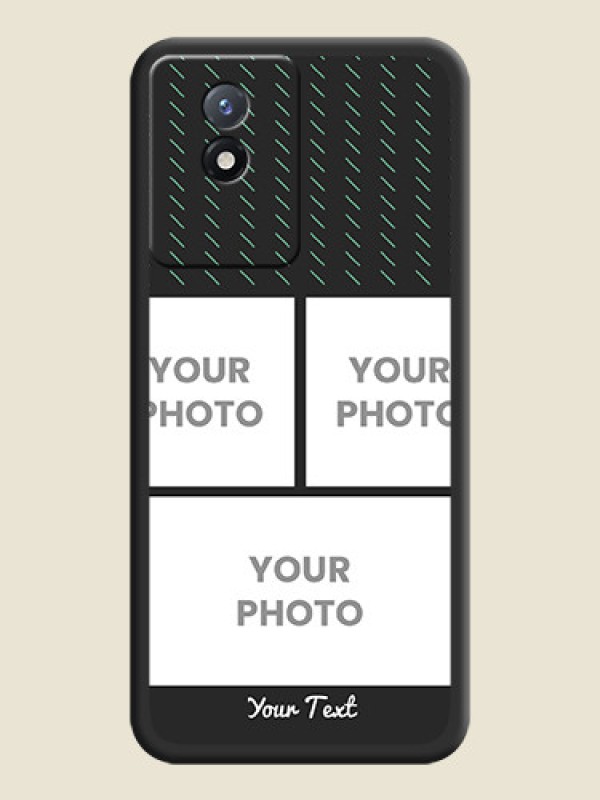 Custom Cross Dotted Pattern with 2 Image Holder  on Personalised Space Black Soft Matte Cases - Vivo Y02 - alternate view