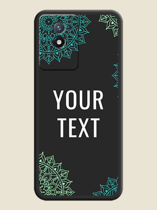 Custom Your Name with Floral Design on Space Black Custom Soft Matte Back Cover - Vivo Y02 - alternate view