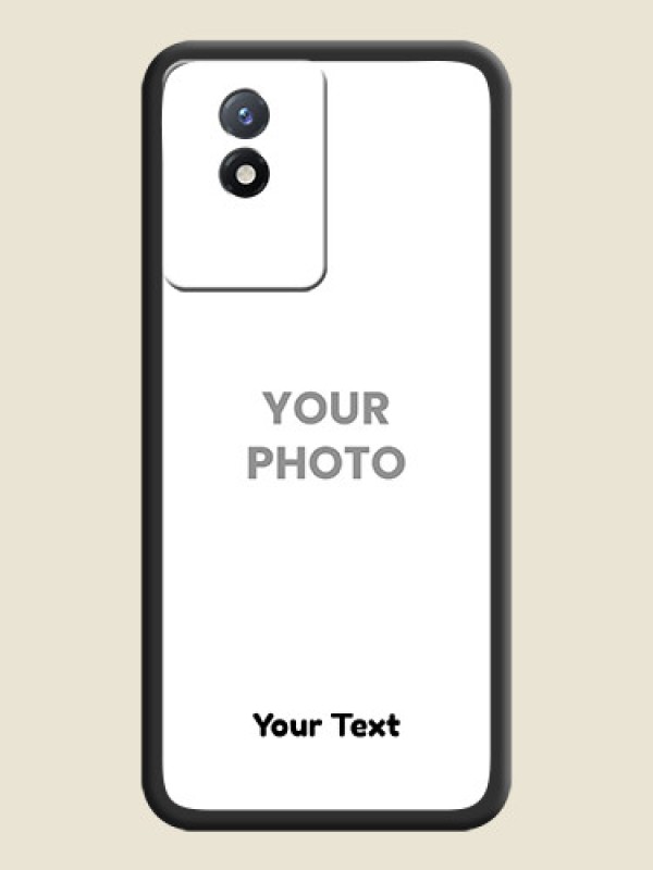 Custom Full Single Pic Upload With Text On Space Black Personalized Soft Matte Phone Covers -Vivo Y02 - alternate view