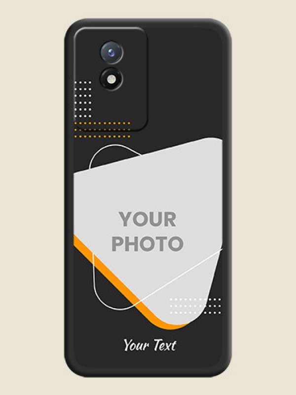 Custom Yellow Triangle on Photo on Space Black Soft Matte Phone Cover - Vivo Y02t - alternate view