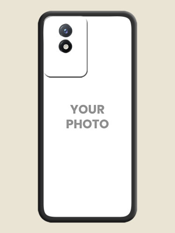 Custom Full Single Pic Upload On Space Black Personalized Soft Matte Phone Covers -Vivo Y02T - alternate view