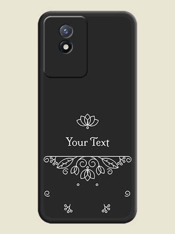 Custom Lotus Garden Custom Text On Space Black Personalized Soft Matte Phone Covers -Vivo Y02T - alternate view