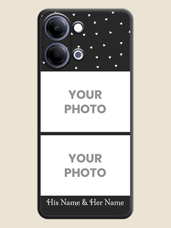 Custom Miniature Love Symbols with Name On Space Black Custom Soft Matte Mobile Back Cover - Vivo Y05 4G - alternate view