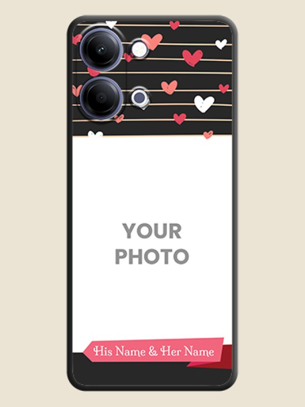 Custom Love Pattern with Name on Pink Ribbon on Photo On Space Black Custom Soft Matte Mobile Back Cover - Vivo Y05 4G - alternate view