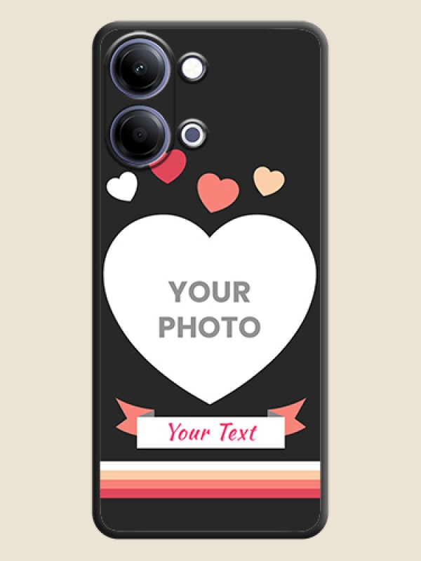 Custom Love Shaped Photo with Colorful Stripes On Space Black Custom Soft Matte Mobile Back Cover - Vivo Y05 4G - alternate view