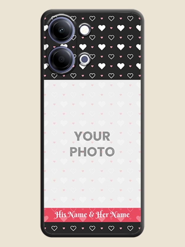 Custom White Color Love Symbols with Text Design on Photo On Space Black Custom Soft Matte Mobile Back Cover - Vivo Y05 4G - alternate view