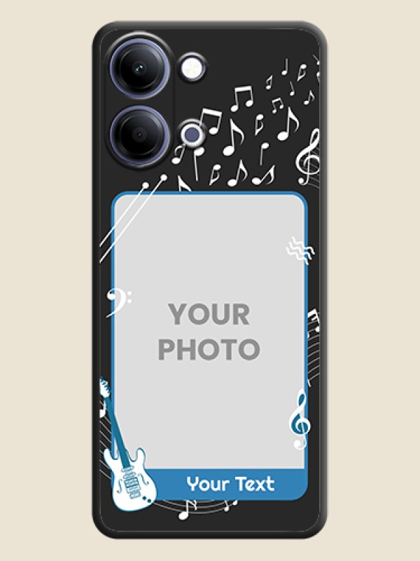 Custom Musical Theme Design with Text on Photo On Space Black Custom Soft Matte Mobile Back Cover - Vivo Y05 4G - alternate view