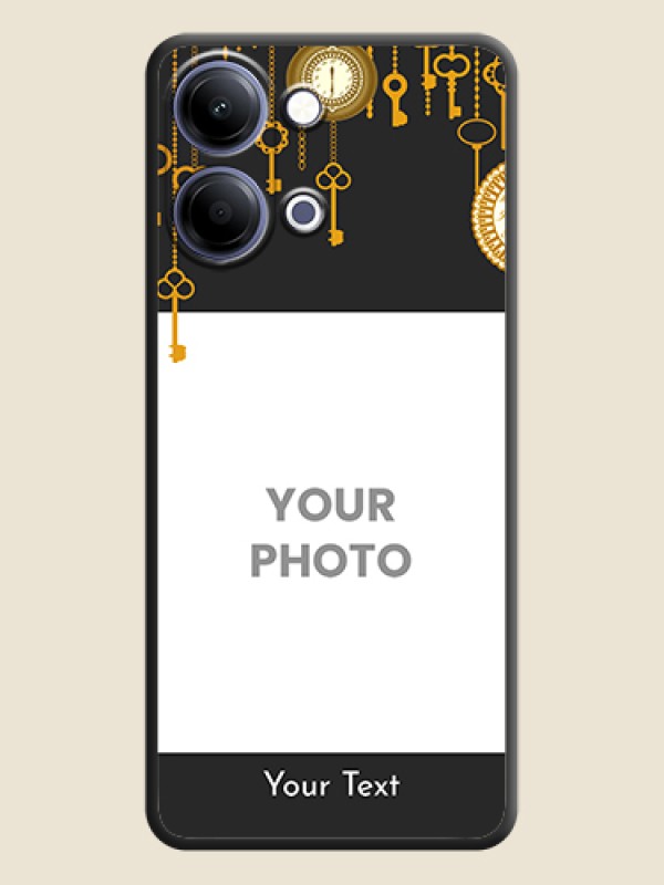 Custom Decorative Design with Text On Space Black Custom Soft Matte Mobile Back Cover - Vivo Y05 4G - alternate view
