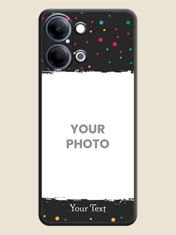 Custom Multicolor Dotted Pattern with Text On Space Black Custom Soft Matte Mobile Back Cover - Vivo Y05 4G - alternate view