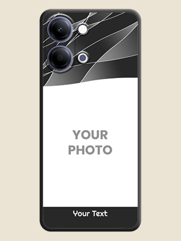 Custom Mixed Wave Lines on Photo On Space Black Custom Soft Matte Mobile Back Cover - Vivo Y05 4G - alternate view