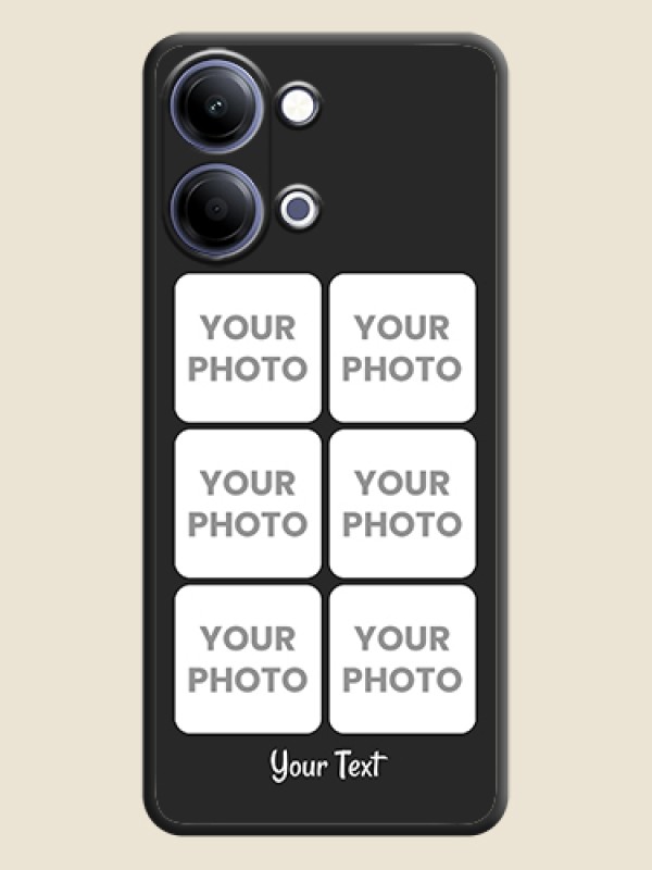 Custom Floral Art with 6 Image Holder on Photo On Space Black Custom Soft Matte Mobile Back Cover - Vivo Y05 4G - alternate view