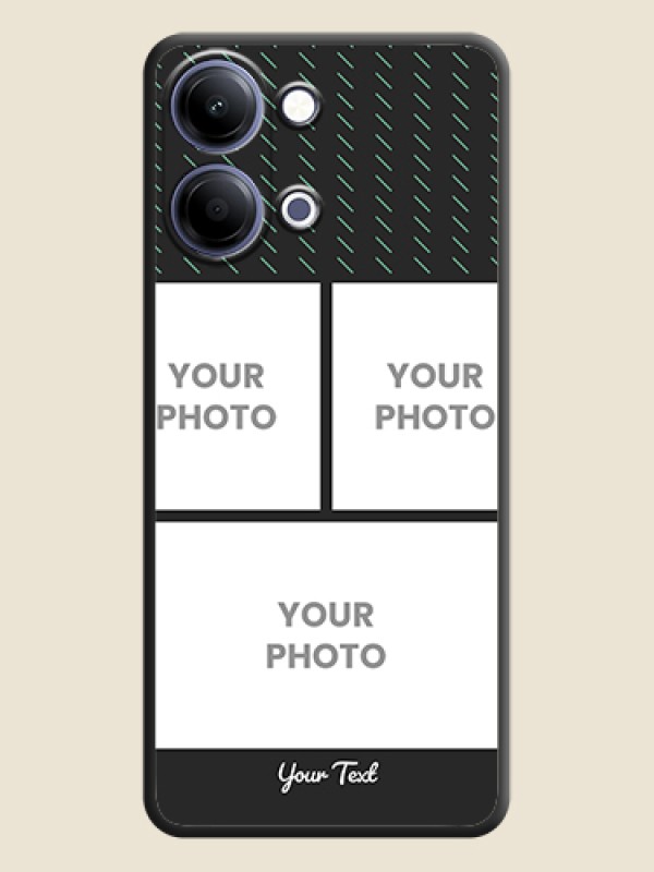 Custom Cross Dotted Pattern with 2 Image Holder On Space Black Custom Soft Matte Mobile Back Cover - Vivo Y05 4G - alternate view