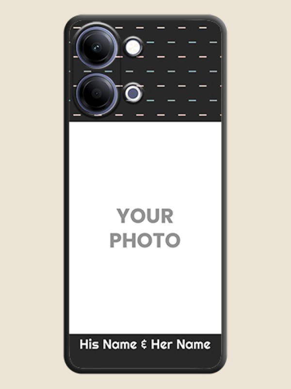 Custom Line Pattern Design with Text On Space Black Custom Soft Matte Mobile Back Cover - Vivo Y05 4G - alternate view