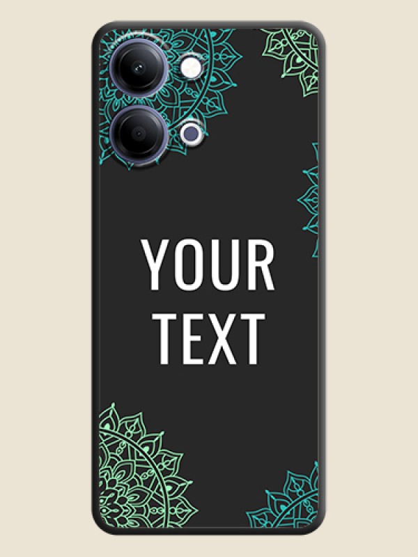 Custom Your Name with Floral Design On Space Black Custom Soft Matte Mobile Back Cover - Vivo Y05 4G - alternate view
