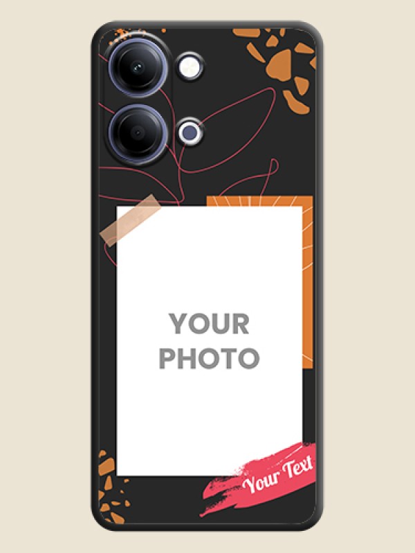 Custom Orange Photo Frame On Space Black Custom Soft Matte Mobile Back Cover - Vivo Y05 4G - alternate view