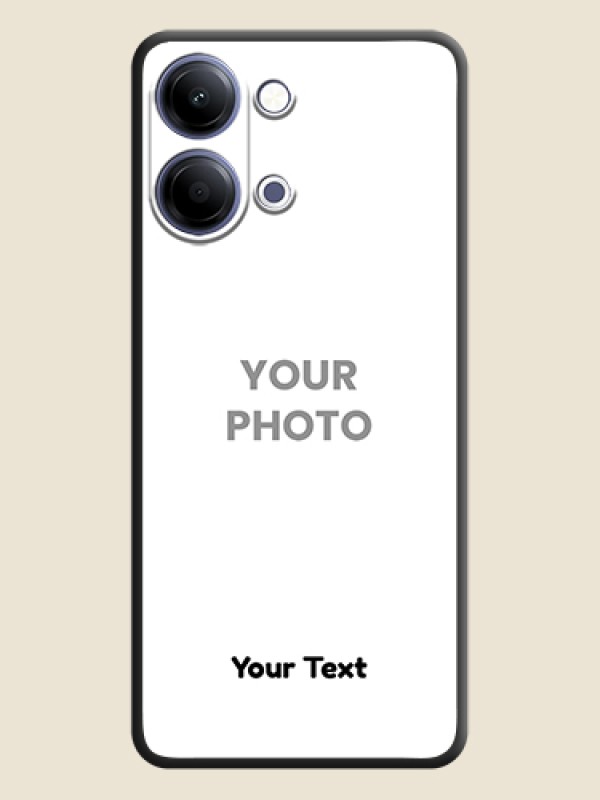 Custom Full Single Pic Upload With Text On Space Black Custom Soft Matte Mobile Back Cover - Vivo Y05 4G - alternate view