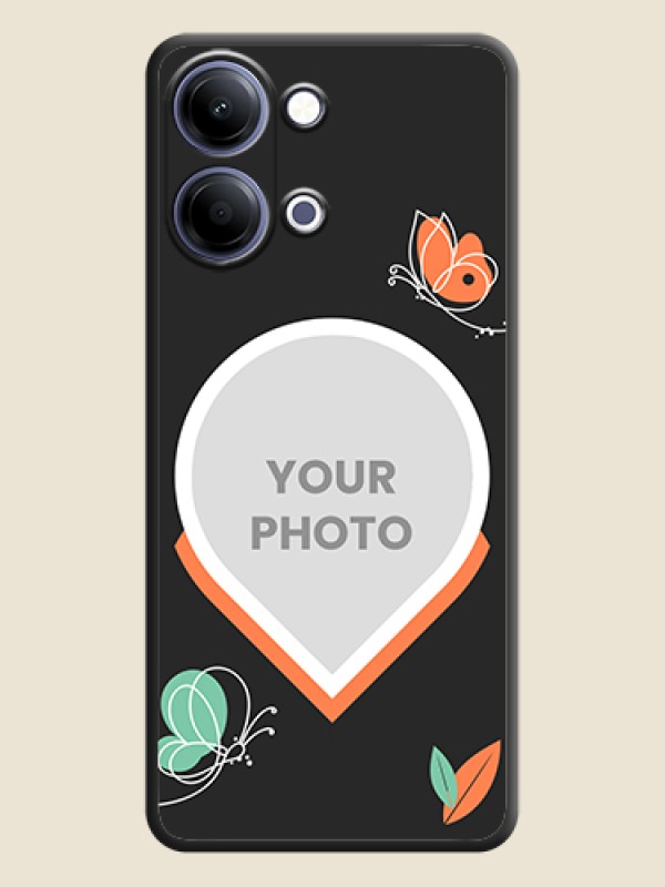 Custom Upload Pic With Simple Butterly Design On Space Black Custom Soft Matte Mobile Back Cover - Vivo Y05 4G - alternate view