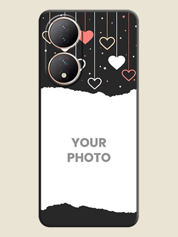Custom Love Hangings with Splash Wave Picture on Space Black Custom Soft Matte Phone Back Cover - Vivo Y100 - alternate view
