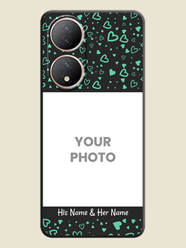 Custom Sea Green Indefinite Love Pattern on Photo on Space Black Soft Matte Mobile Cover - Vivo Y100 - alternate view