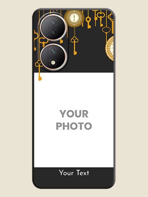 Custom Decorative Design with Text on Space Black Custom Soft Matte Back Cover - Vivo Y100 - alternate view