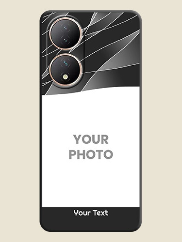 Custom Mixed Wave Lines on Photo on Space Black Soft Matte Mobile Cover - Vivo Y100 - alternate view