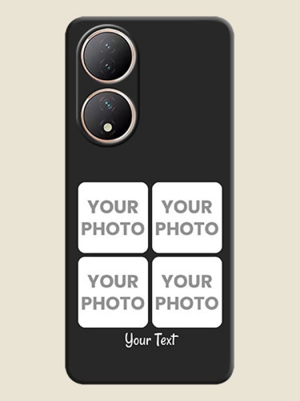 Custom Floral Art with 6 Image Holder on Photo on Space Black Soft Matte Mobile Case - Vivo Y100 - alternate view