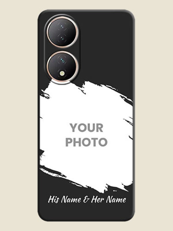Custom Grunge Brush Strokes on Photo on Space Black Soft Matte Back Cover - Vivo Y100 - alternate view