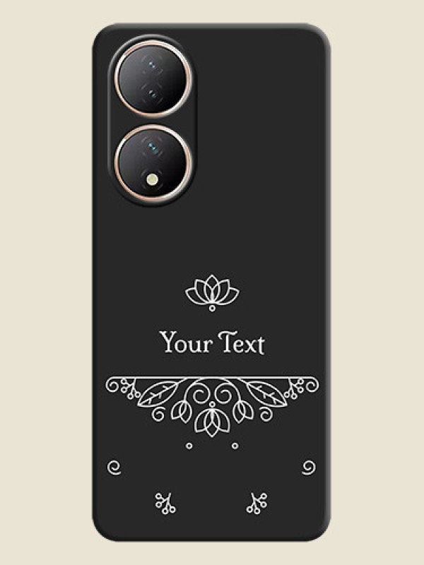 Custom Lotus Garden Custom Text On Space Black Personalized Soft Matte Phone Covers -Vivo Y100 - alternate view