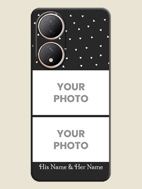 Custom Miniature Love Symbols with Name on Space Black Custom Soft Matte Back Cover - Vivo Y100A - alternate view