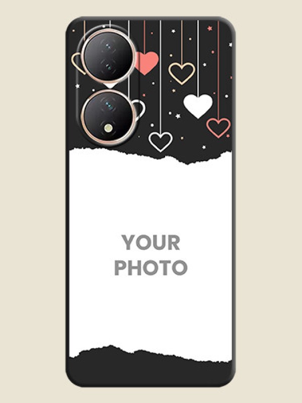 Custom Love Hangings with Splash Wave Picture on Space Black Custom Soft Matte Phone Back Cover - Vivo Y100A - alternate view