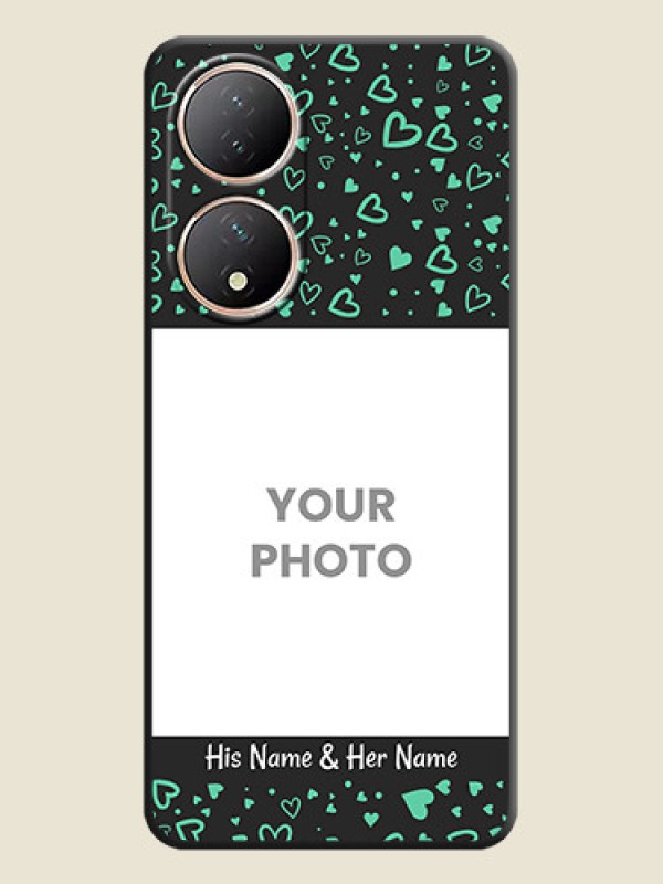 Custom Sea Green Indefinite Love Pattern on Photo on Space Black Soft Matte Mobile Cover - Vivo Y100A - alternate view