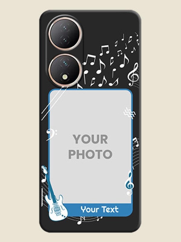 Custom Musical Theme Design with Text on Photo on Space Black Soft Matte Mobile Case - Vivo Y100A - alternate view