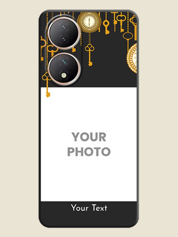 Custom Decorative Design with Text on Space Black Custom Soft Matte Back Cover - Vivo Y100A - alternate view