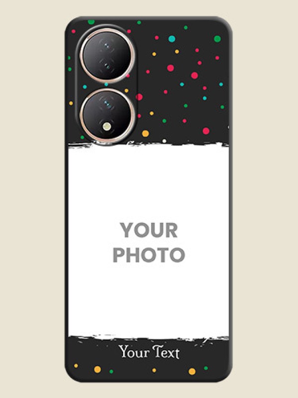 Custom Multicolor Dotted Pattern with Text on Space Black Custom Soft Matte Phone Back Cover - Vivo Y100A - alternate view