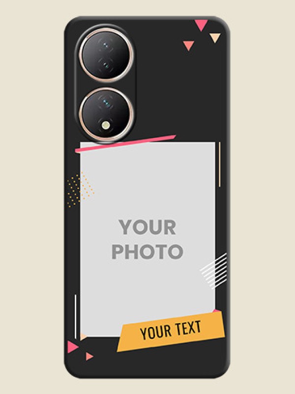 Custom Photo Frame with Triangle Small Dots on Photo on Space Black Soft Matte Back Cover - Vivo Y100A - alternate view