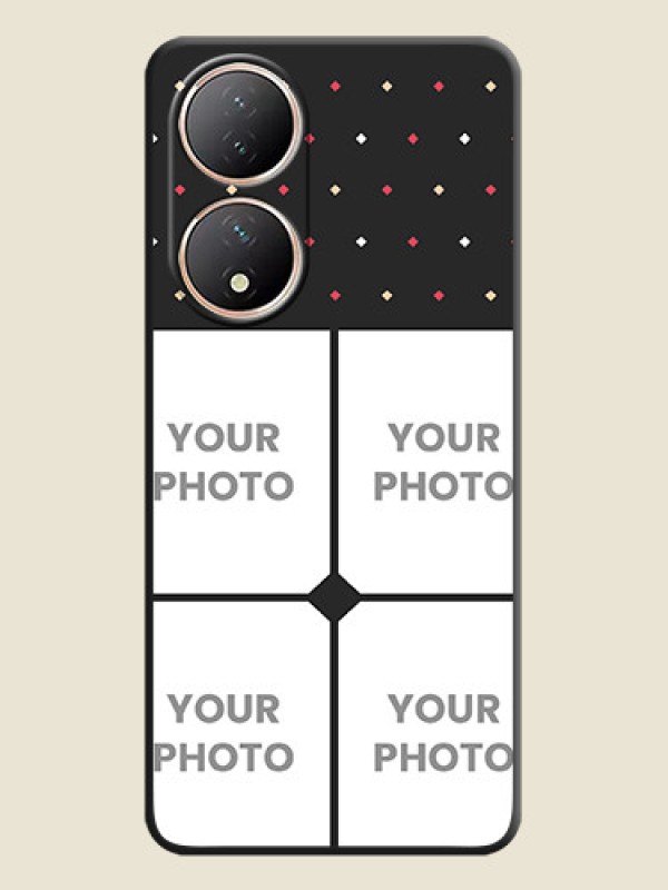Custom Multicolor Dotted Pattern with 4 Image Holder on Space Black Custom Soft Matte Phone Cases - Vivo Y100A - alternate view