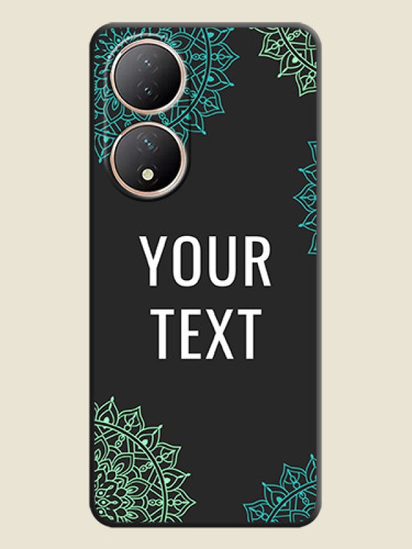 Custom Your Name with Floral Design on Space Black Custom Soft Matte Back Cover - Vivo Y100A - alternate view