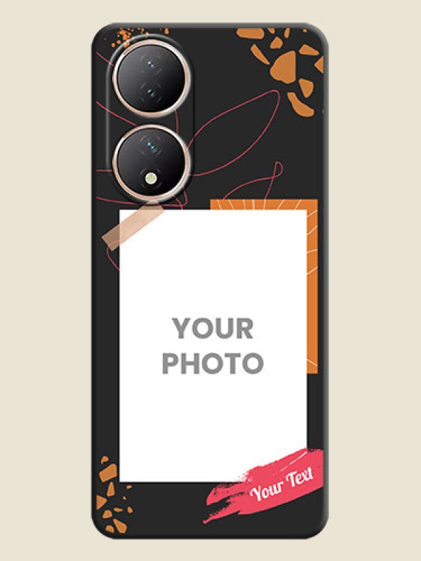 Custom Orange Photo Frame on Space Black Custom Soft Matte Phone Back Cover - Vivo Y100A - alternate view