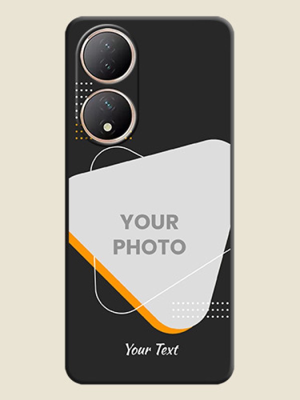 Custom Yellow Triangle on Photo on Space Black Soft Matte Phone Cover - Vivo Y100A - alternate view
