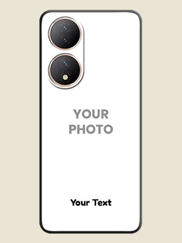 Custom Full Single Pic Upload With Text On Space Black Personalized Soft Matte Phone Covers -Vivo Y100A - alternate view