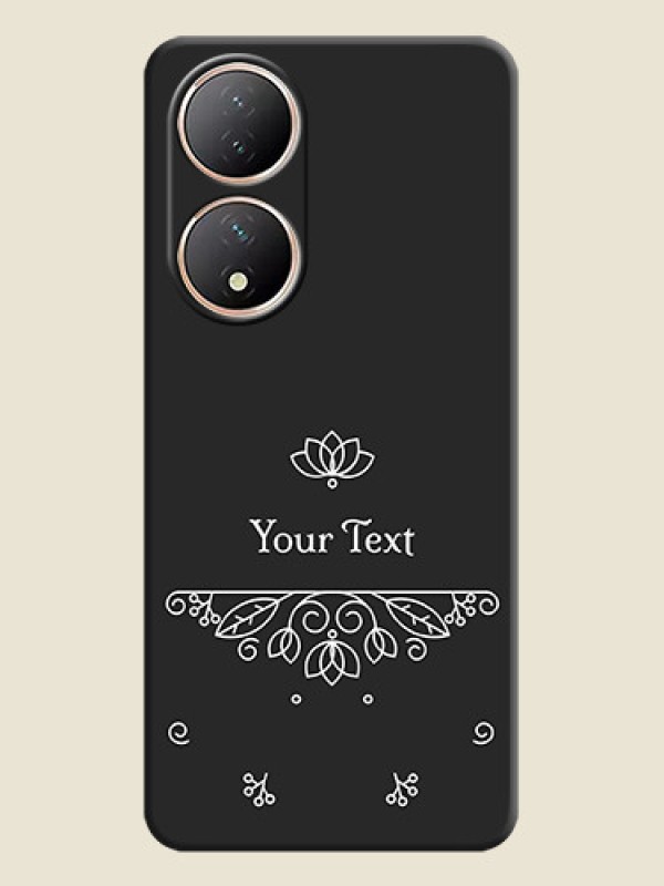 Custom Lotus Garden Custom Text On Space Black Personalized Soft Matte Phone Covers -Vivo Y100A - alternate view