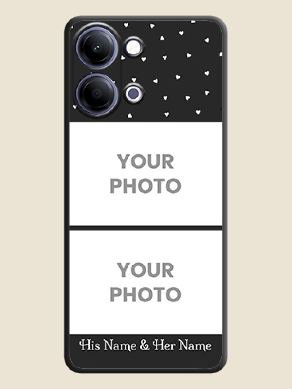 Custom Miniature Love Symbols with Name On Space Black Custom Soft Matte Mobile Back Cover - Vivo Y11 5G - alternate view