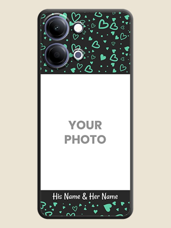 Custom Sea Green Indefinite Love Pattern on Photo On Space Black Custom Soft Matte Mobile Back Cover - Vivo Y11 5G - alternate view