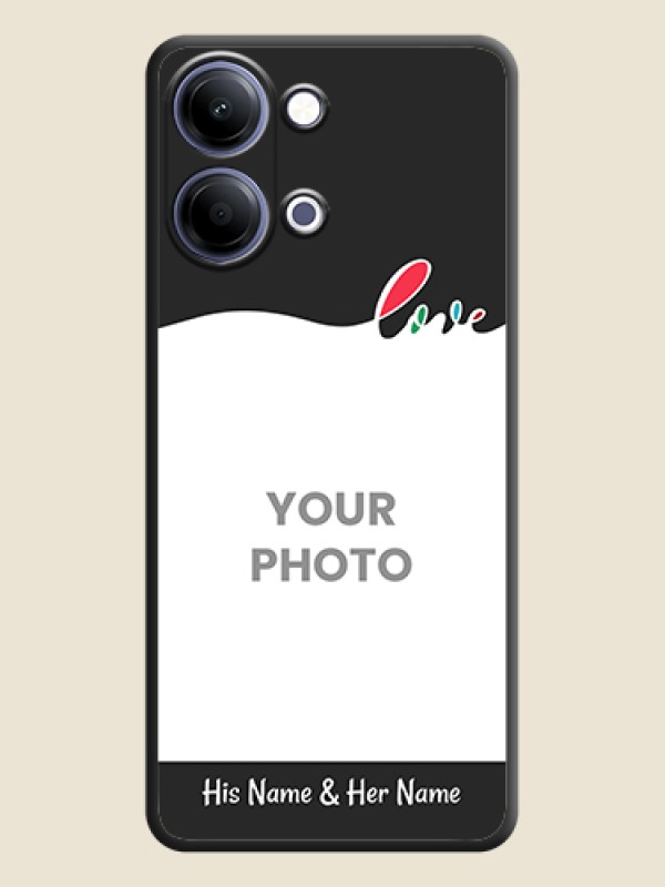 Custom Fall in Love Pattern with Picture on Photo On Space Black Custom Soft Matte Mobile Back Cover - Vivo Y11 5G - alternate view